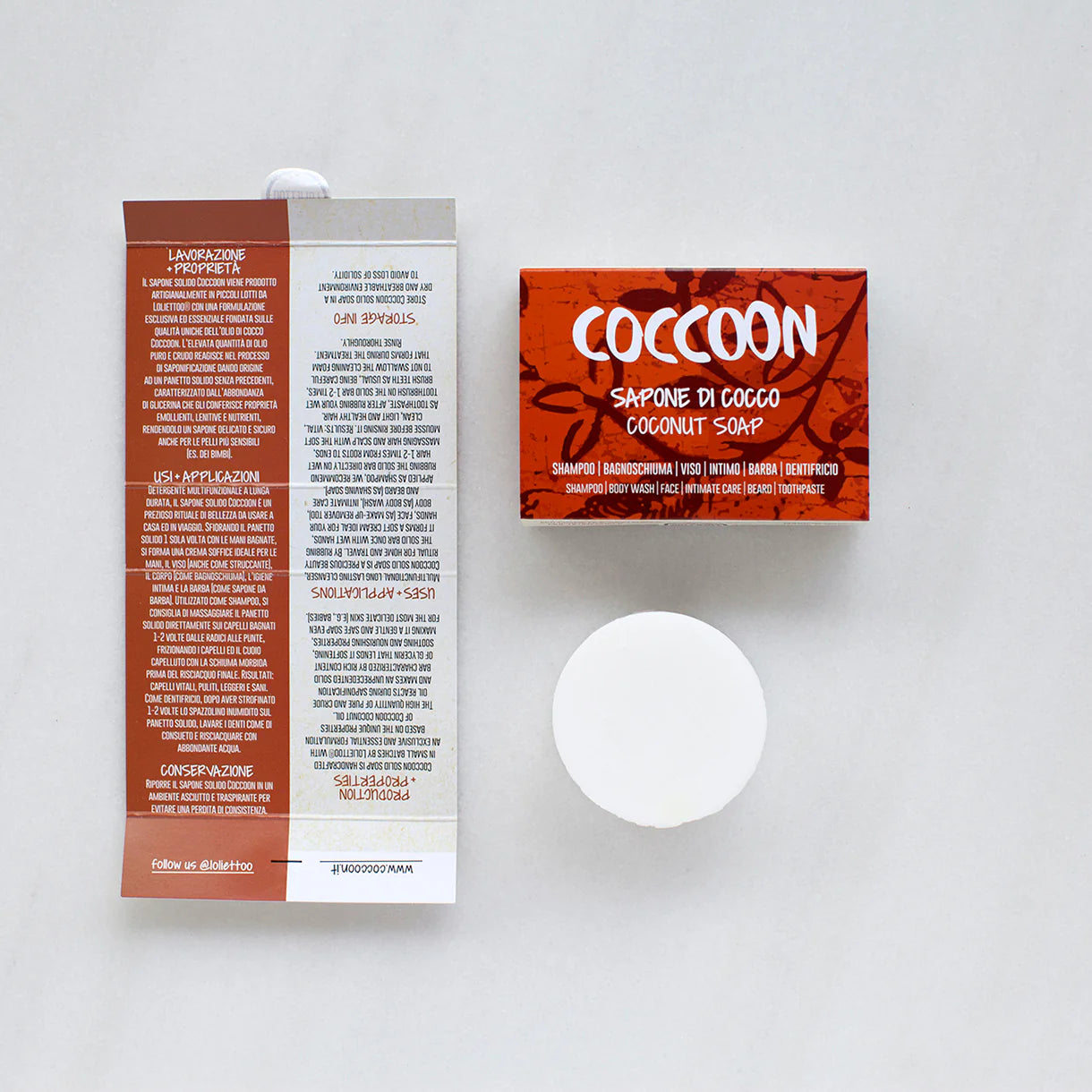 Coconut Soap - Shampoo / Bubble Bath / Face / Underwear / Beard / Toothpaste